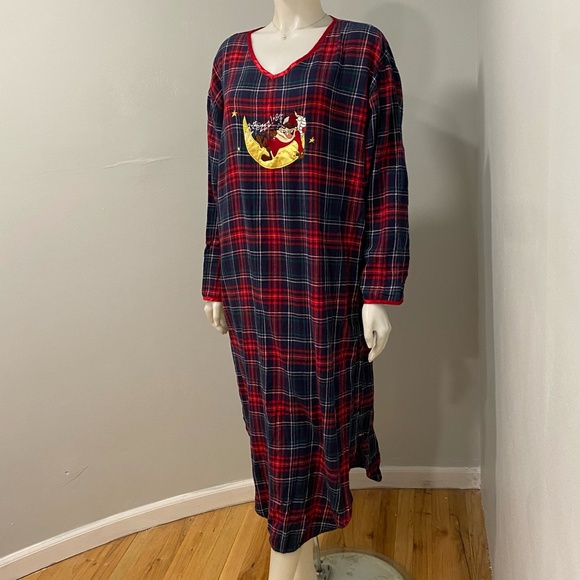 Warner Bros. Studio Store TAZ Tasmanian Devil Plaid Nightgown Night Shirt 1999 L - Picture 7 of 7